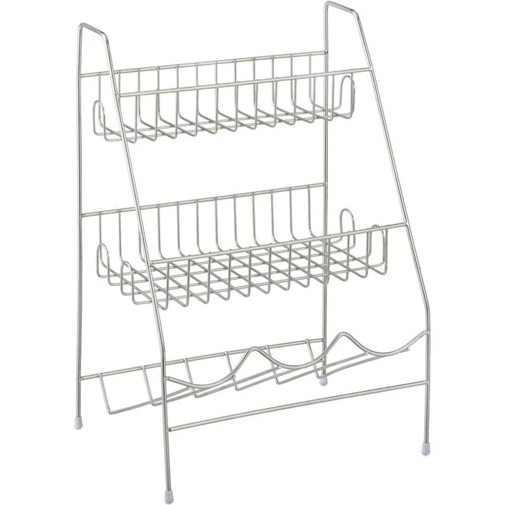 Organizator multifunctional pentru bucatarie, Relaxdays, cu suport condimente/sticle, 3 etajere, picioruse antiderapante/antizgariere, otel inoxidabil, 42 x 29 x 21 cm, argintiu 2 Organizator multifunctional pentru bucatarie, Relaxdays, cu suport condimente/sticle, 3 etajere, picioruse antiderapante/antizgariere, otel inoxidabil, 42 x 29 x 21 cm, argintiu 2