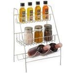 Organizator multifunctional pentru bucatarie, Relaxdays, cu suport condimente/sticle, 3 etajere, picioruse antiderapante/antizgariere, otel inoxidabil, 42 x 29 x 21 cm, argintiu 9 Organizator multifunctional pentru bucatarie, Relaxdays, cu suport condimente/sticle, 3 etajere, picioruse antiderapante/antizgariere, otel inoxidabil, 42 x 29 x 21 cm, argintiu 9