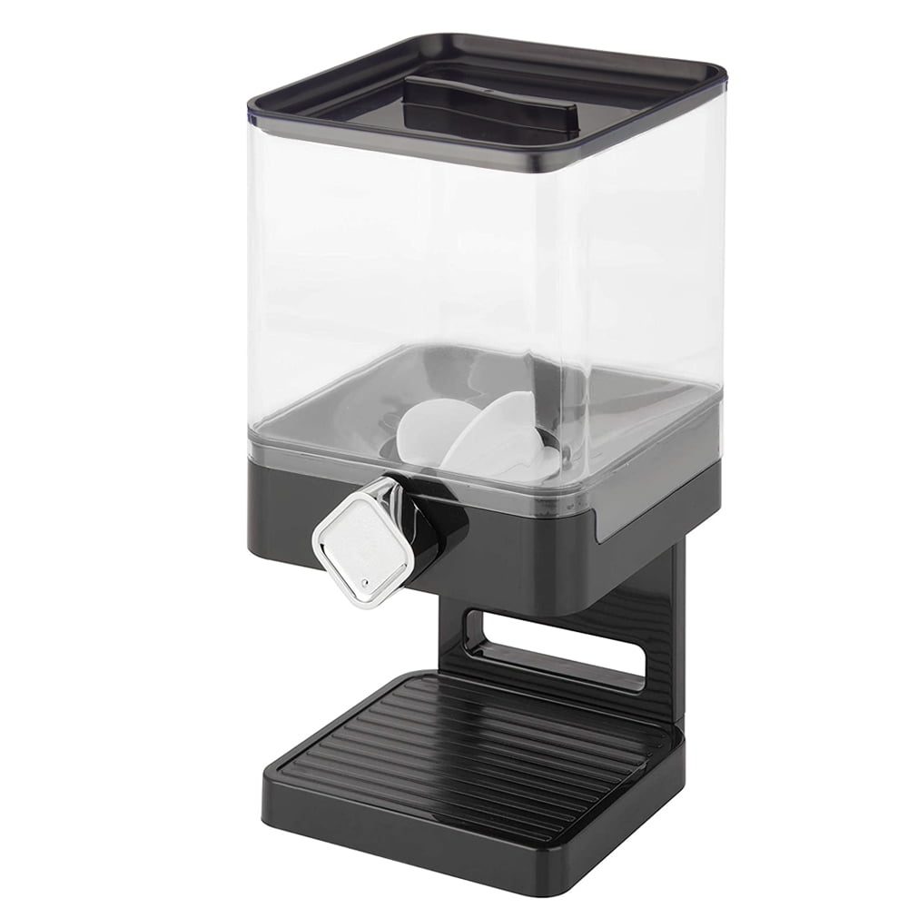 Dispenser cereale, Relaxdays, 1 x dozator musli/fulgi de porumb/bomboane, plastic/silicon, capacitate 3.5 litri, 31 x 16.5 x 18.5 cm, negru 2 Dispenser cereale, Relaxdays, 1 x dozator musli/fulgi de porumb/bomboane, plastic/silicon, capacitate 3.5 litri, 31 x 16.5 x 18.5 cm, negru 2
