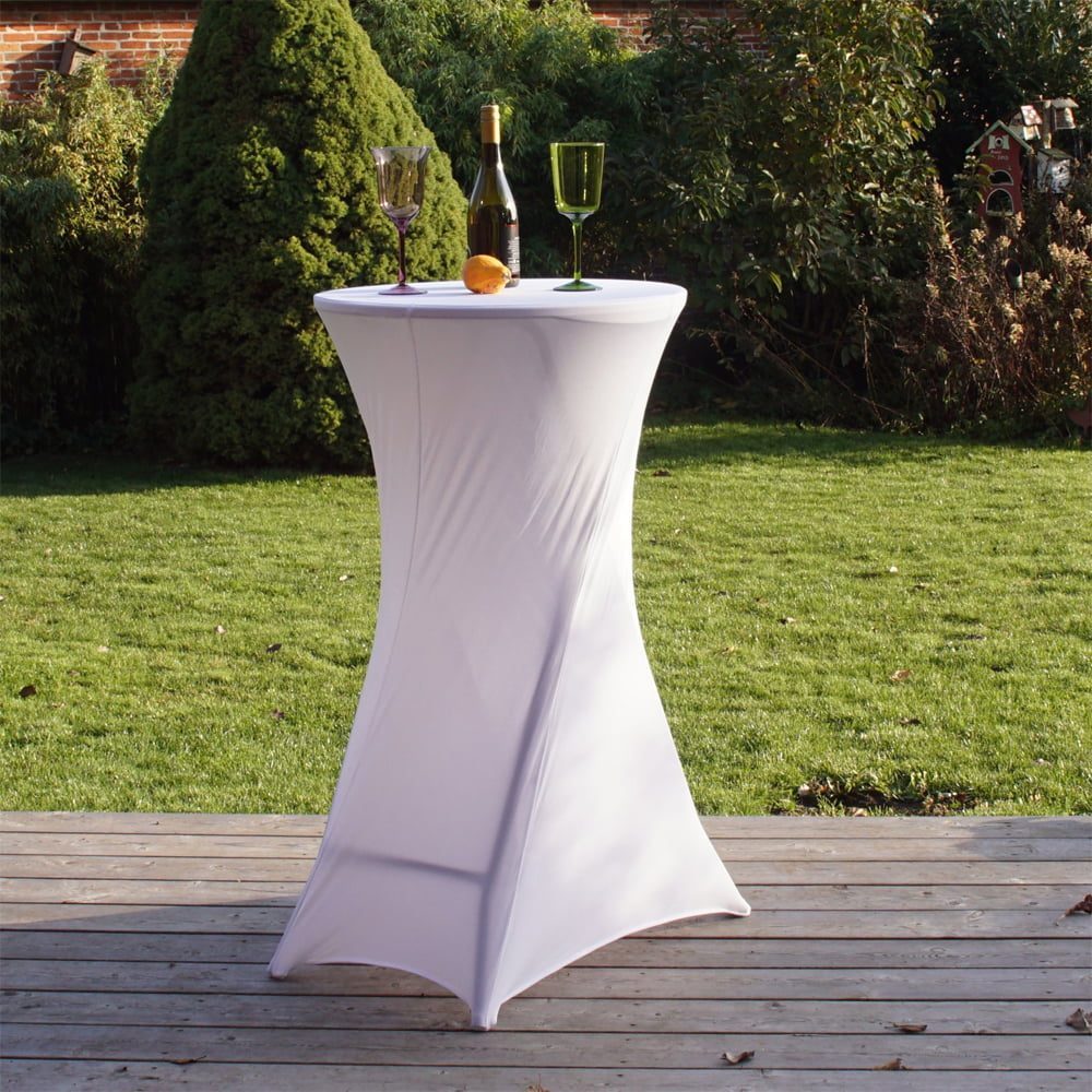 Masa evenimente Quasar & Co.®, banchet/catering, picioare metal pliabile, inalta, rotunda, d 80 cm, h 110 cm, ABS/metal, alb 11