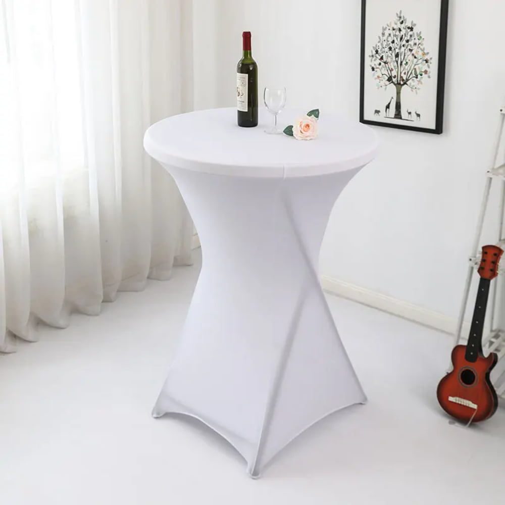 Masa evenimente Quasar & Co.®, banchet/catering, picioare metal pliabile, inalta, rotunda, d 80 cm, h 110 cm, ABS/metal, alb 12