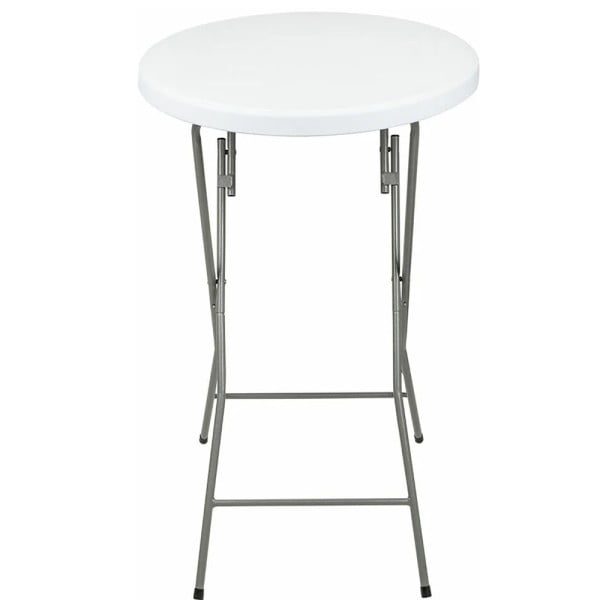 Masa evenimente Quasar & Co., banchet/catering, picioare metal pliabile, inalta, rotunda, d 60 cm, h 110 cm, ABS/metal, alb - imagine 6