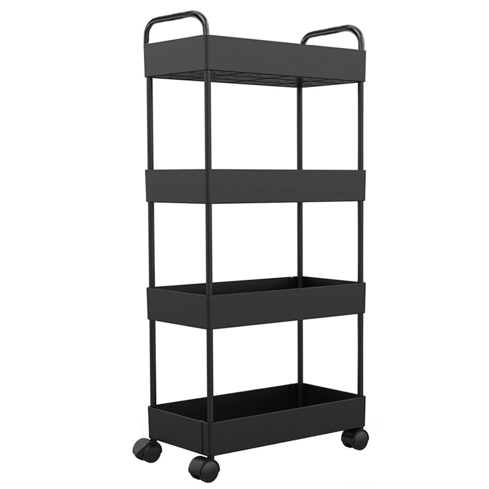 Raft universal depozitare, Quasar & Co.®, cu roti, 5 polite, dreptunghiular, 40 x 18 x 116 cm, ABS/metal, negru 2 Raft universal depozitare, Quasar & Co.®, cu roti, 5 polite, dreptunghiular, 40 x 18 x 116 cm, ABS/metal, negru 2