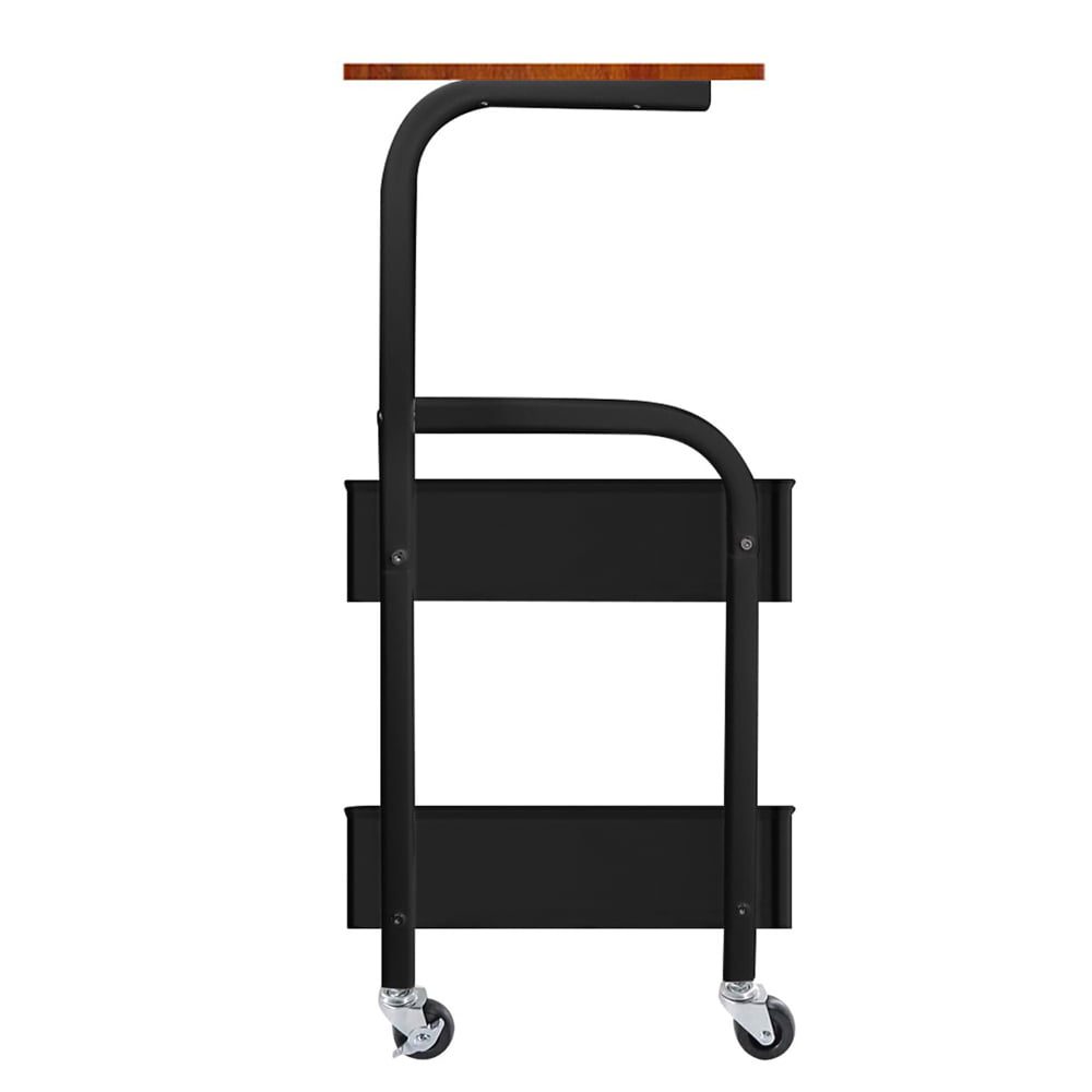 Raft depozitare pentru bucatarie, Quasar & Co.®, cu roti si masa de lucru, 43.9 x 30.4 x 73.9 cm, metal/lemn, negru-natur 3