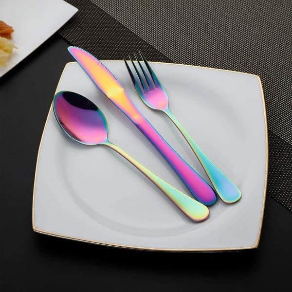 Set tacamuri inox, Quasar & Co.®, pentru birou, calatorii, camping, 7 piese in husa depozitare, 24 x 7 cm, fade - imagine 3