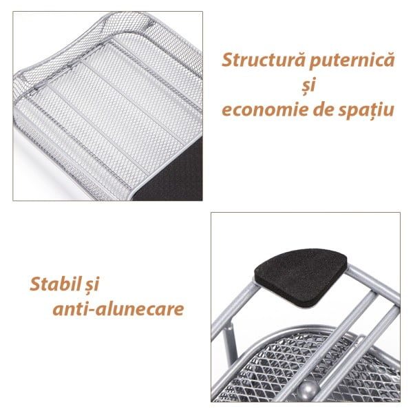 Suport pentru 40 capsule, Quasar & Co.®, compatibil Tassimo Nespresso, cu suport cafetiera, stand orizontal, 37,5 x 18,5 x 6,5 cm, metal/silicon, argintiu-negru - imagine 8
