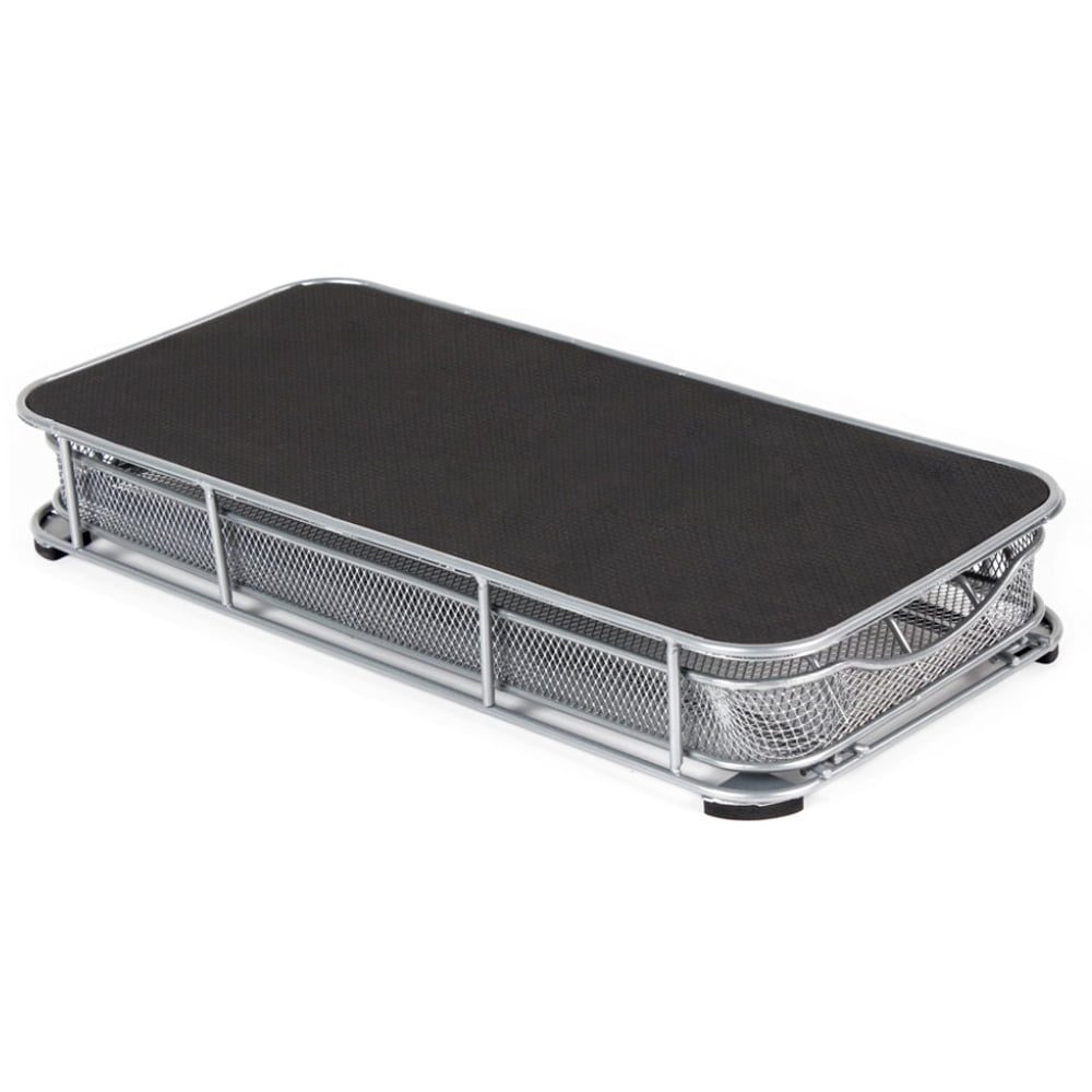 Suport pentru 40 capsule, Quasar & Co.®, compatibil Tassimo Nespresso, cu suport cafetiera, stand orizontal, 37,5 x 18,5 x 6,5 cm, metal/silicon, argintiu-negru 3