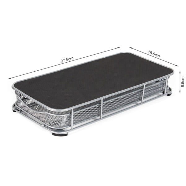 Suport pentru 40 capsule, Quasar & Co.®, compatibil Tassimo Nespresso, cu suport cafetiera, stand orizontal, 37,5 x 18,5 x 6,5 cm, metal/silicon, argintiu-negru - imagine 10
