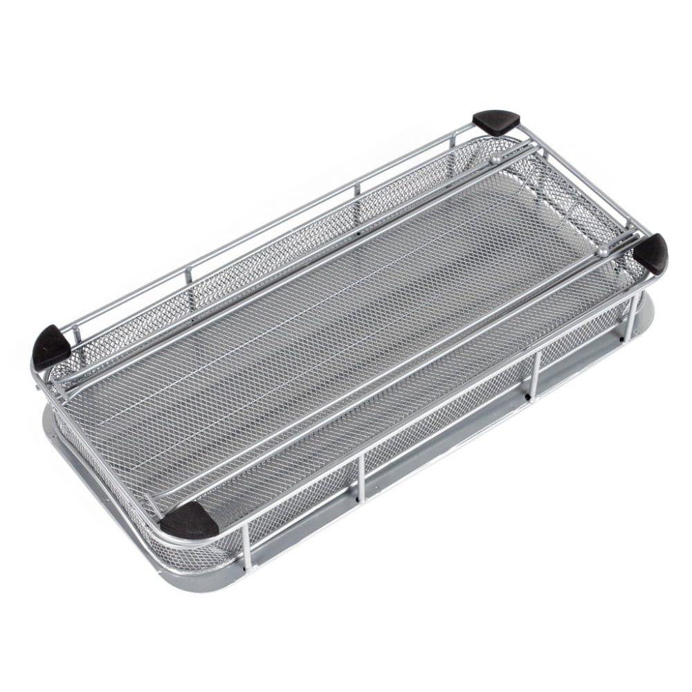 Suport pentru 40 capsule, Quasar & Co.®, compatibil Tassimo Nespresso, cu suport cafetiera, stand orizontal, 37,5 x 18,5 x 6,5 cm, metal/silicon, argintiu-negru 4
