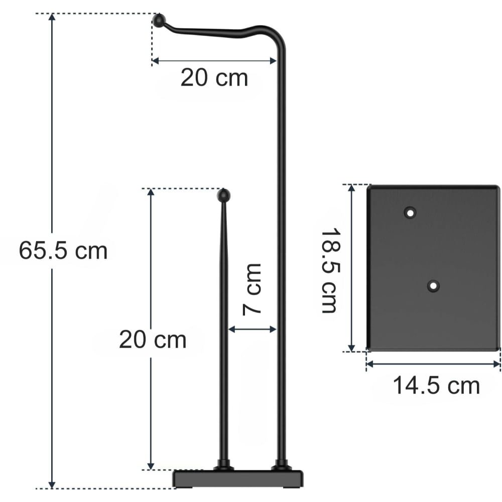 Suport hartie igienica, Quasar & Co.®, cu raft depozitare, 15 x 18.5 x 64 cm, metal negru 9 Suport hartie igienica, Quasar & Co.®, cu raft depozitare, 15 x 18.5 x 64 cm, metal negru 9