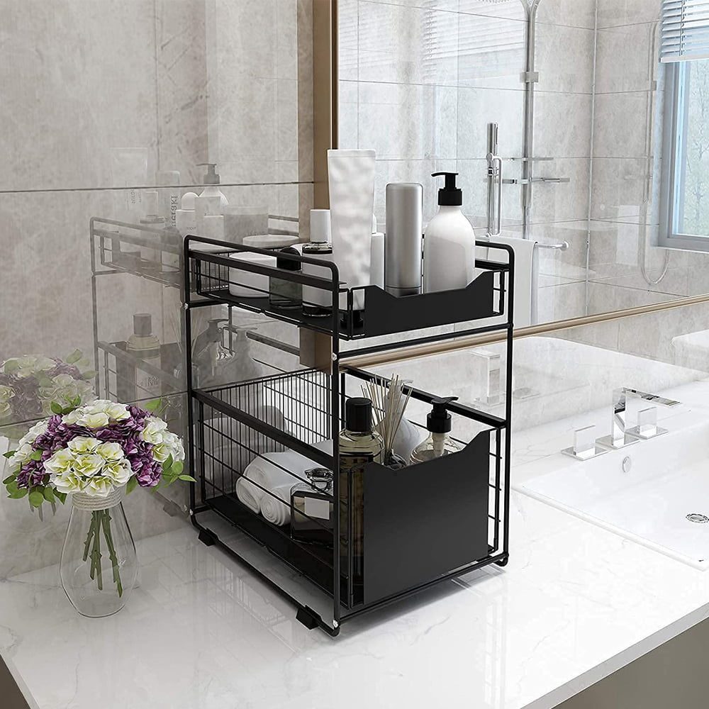 Raft depozitare sub chiuveta, Quasar & Co.®, 2 sertare, 44 x 37 x 26,5 cm, metal, negru 5 Raft depozitare sub chiuveta, Quasar & Co.®, 2 sertare, 44 x 37 x 26,5 cm, metal, negru 5