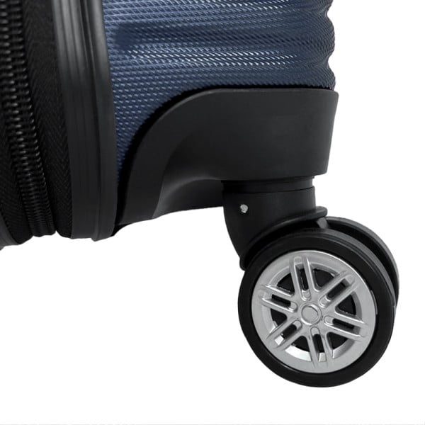 Troler cabina avion, Quasar & Co.®, Model Air Circle, 4 roti, ABS, inchidere cifru, 58 x 36 x 20 cm, bleumarin - imagine 8