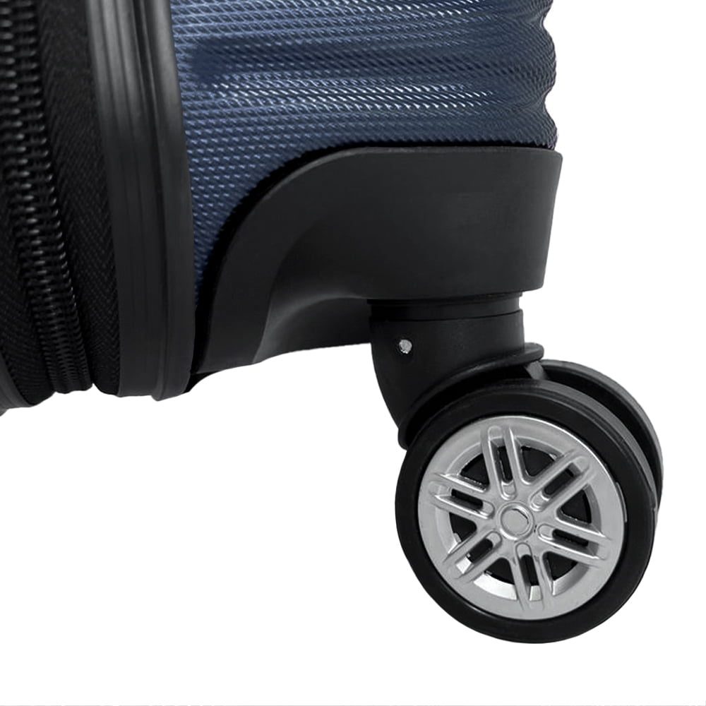 Troler cabina avion, Quasar & Co.®, Model Air Circle, 4 roti, ABS, inchidere cifru, 58 x 36 x 20 cm, bleumarin 8