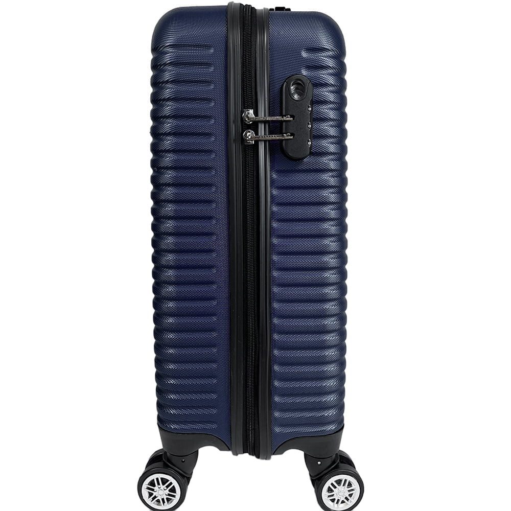 Troler cabina avion, Quasar & Co.®, Model Air Circle, 4 roti, ABS, inchidere cifru, 58 x 36 x 20 cm, bleumarin 6