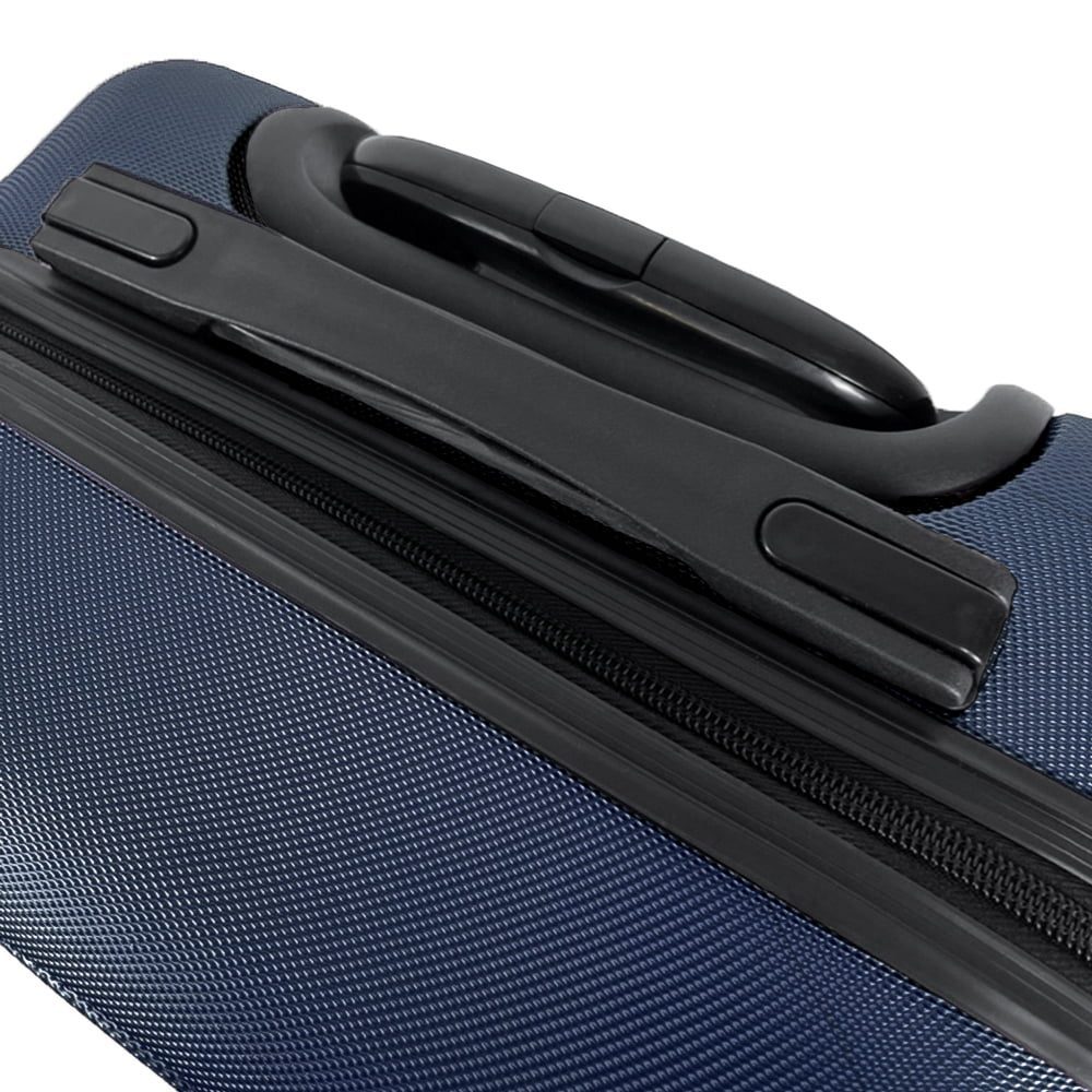 Troler cabina avion, Quasar & Co.®, Model Air Circle, 4 roti, ABS, inchidere cifru, 58 x 36 x 20 cm, bleumarin 10