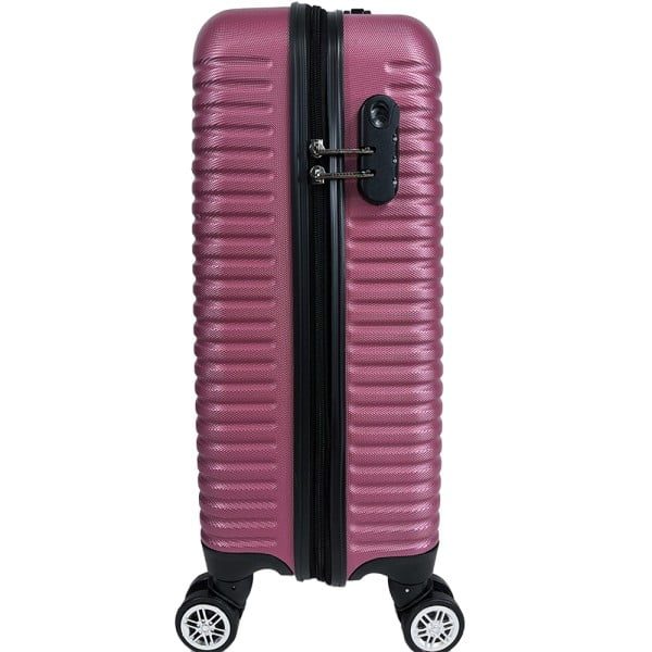 Troler cabina avion, Quasar & Co.®, Model Air Circle, 4 roti, ABS, inchidere cifru, 58 x 36 x 20 cm, roz pudrat - imagine 6