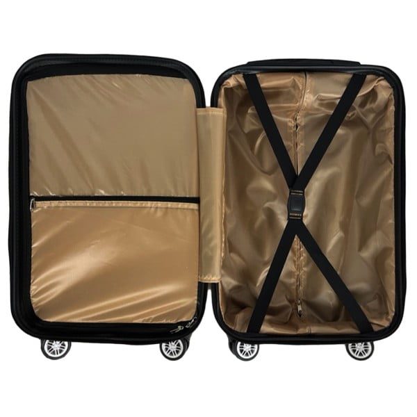 Troler cabina avion, Quasar & Co.®, Model Air Circle, 4 roti, ABS, inchidere cifru, 58 x 36 x 20 cm, roz pudrat - imagine 7