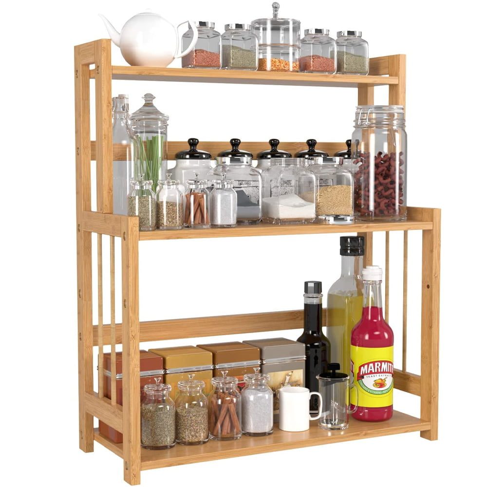 Raft depozitare cu 3 etajere, Quasar & Co.®, multifunctional, etajat, ajustabil, bambus, 50 x 42 x 18 cm, natur 3