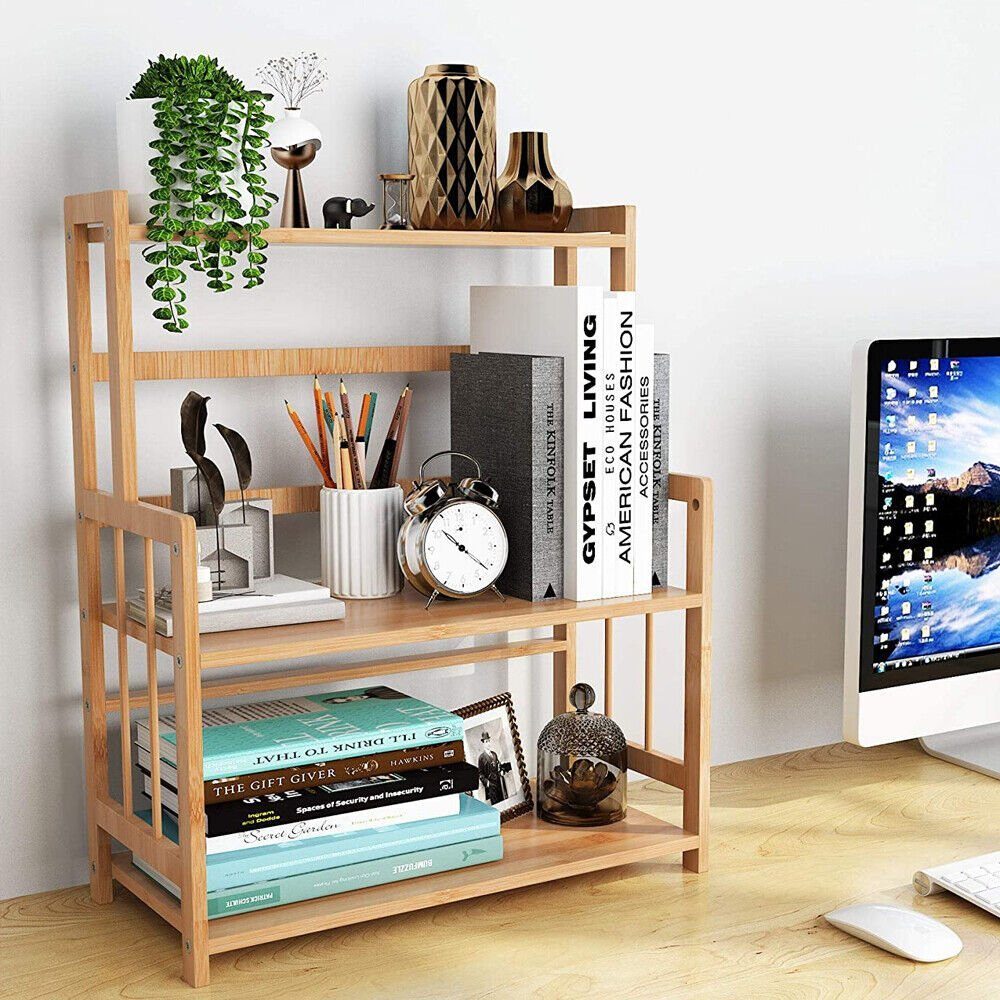 Raft depozitare cu 3 etajere, Quasar & Co.®, multifunctional, etajat, ajustabil, bambus, 50 x 42 x 18 cm, natur 8