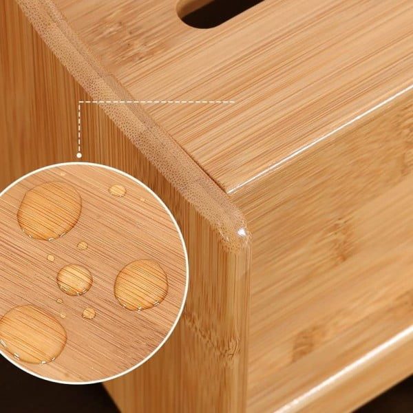 Raft organizator de birou, Quasar & Co.®, extensibil, 5 compartimente, suport servetele, bambus, 30-56.5 x 18.5 x 18 cm, maro - imagine 7