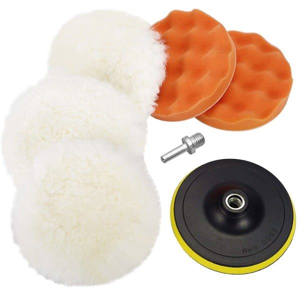 Set 7 piese polish profesional, Quasar & Co.®, 1 x taler, 3 x calote finisare, 2 x bureti, 1 x adaptor, multicolor - imagine 1