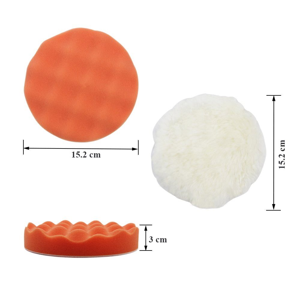 Set 7 piese polish profesional, Quasar & Co.®, 1 x taler, 3 x calote finisare, 2 x bureti, 1 x adaptor, multicolor 2
