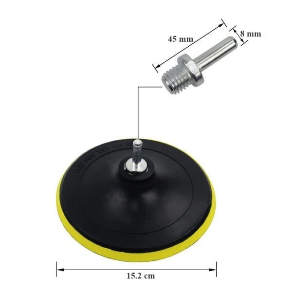 Set 7 piese polish profesional, Quasar & Co.®, 1 x taler, 3 x calote finisare, 2 x bureti, 1 x adaptor, multicolor - imagine 3