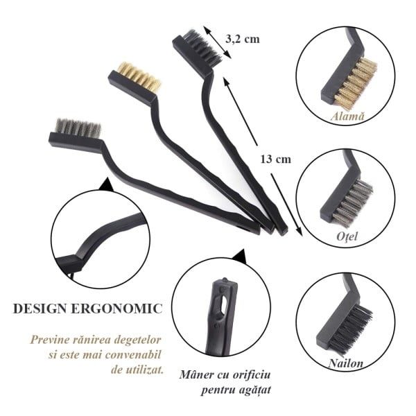 Set 16 piese detailing auto, Quasar & Co.®, pentru curatare interior-exterior masina, 4 x perie bormasina, 5 x pensula, 3 x perie sarma, 1 x manusa, 1 x laveta, 2 x perie grila, rosu-negru - imagine 5