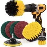 Set 8 perii si accesorii curatare, Quasar & Co.®, cu adaptor pentru bormasina/autofiletanta, 3 x perie, 1 x taler, 4 x burete abraziv, multicolor 12