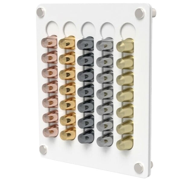 Suport magnetic pentru 35 capsule cafea, Quasar & Co.®, compatibil Nesspresso, acril, 30 x 35 cm, alb Accesorii si piese aparate cafea 2024-05-06 2