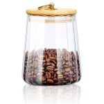 Borcan de sticla cu capac etans din bambus Quasar & Co.®, model drept, agatatoare finisaj auriu/vintage, 600 ml, transparent 10