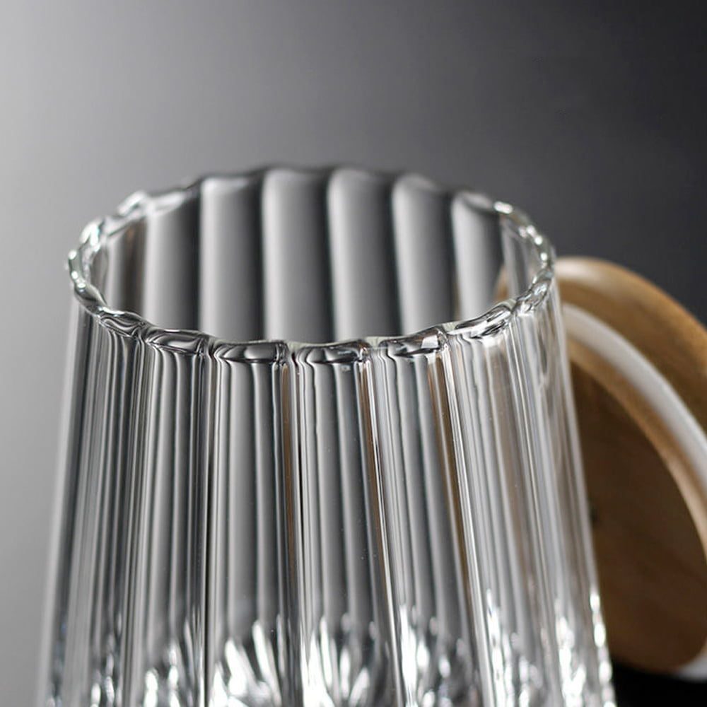 Borcan de sticla cu capac etans din bambus Quasar & Co.®, model drept, agatatoare finisaj auriu/vintage, 600 ml, transparent 9