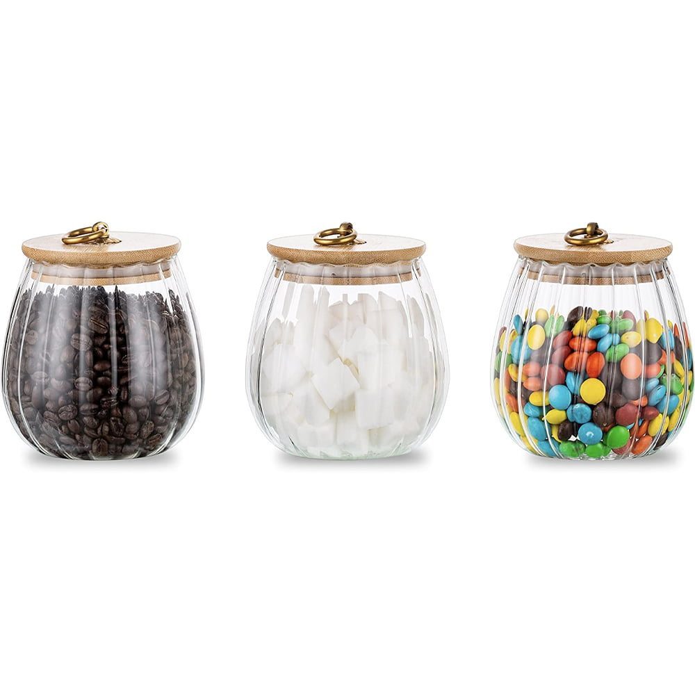 Recipient cu capac bambus Quasar & Co.®, model rotund, agatatoare finisaj auriu/vintage, borcan de sticla cu capac etans, sticla/bambus, 750 ml, transparent 8