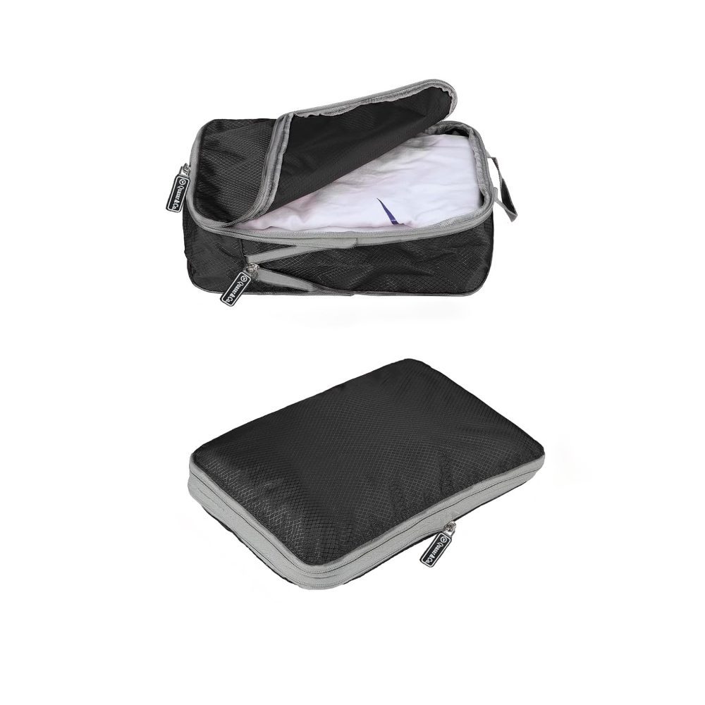 Set 6 huse organizare bagaj, Quasar & Co.®, impermeabile, sistem compresie/extensie cu fermoar, negru 5 Set 6 huse organizare bagaj, Quasar & Co.®, impermeabile, sistem compresie/extensie cu fermoar, negru 5