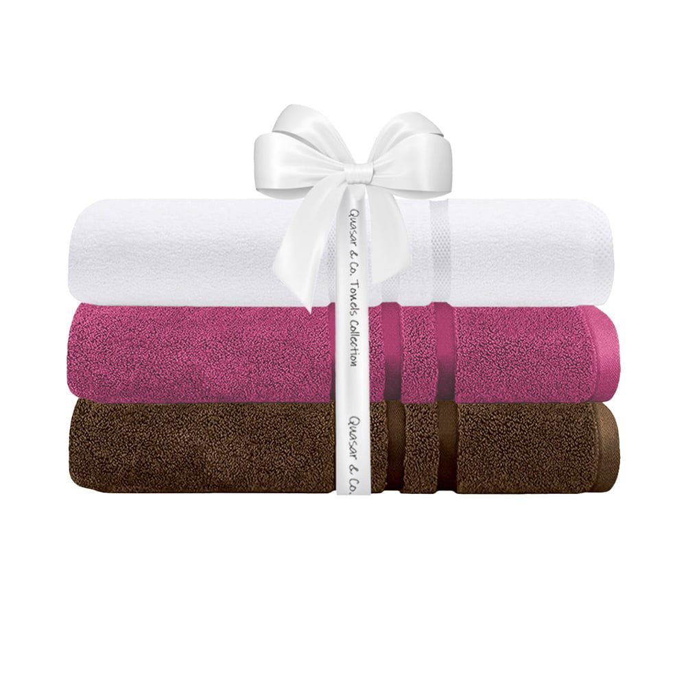 Set 3 prosoape Quasar & Co.®, 100% bumbac, 450 g/mp, 3 x 50 x 90 cm, maro-fucsia 2 Set 3 prosoape Quasar & Co.®, 100% bumbac, 450 g/mp, 3 x 50 x 90 cm, maro-fucsia 2