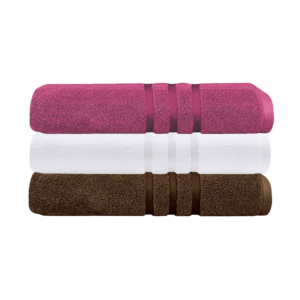 Set 3 prosoape Quasar & Co.®, 100% bumbac, 450 g/mp, 3 x 50 x 90 cm, maro-fucsia 3 Set 3 prosoape Quasar & Co.®, 100% bumbac, 450 g/mp, 3 x 50 x 90 cm, maro-fucsia 3