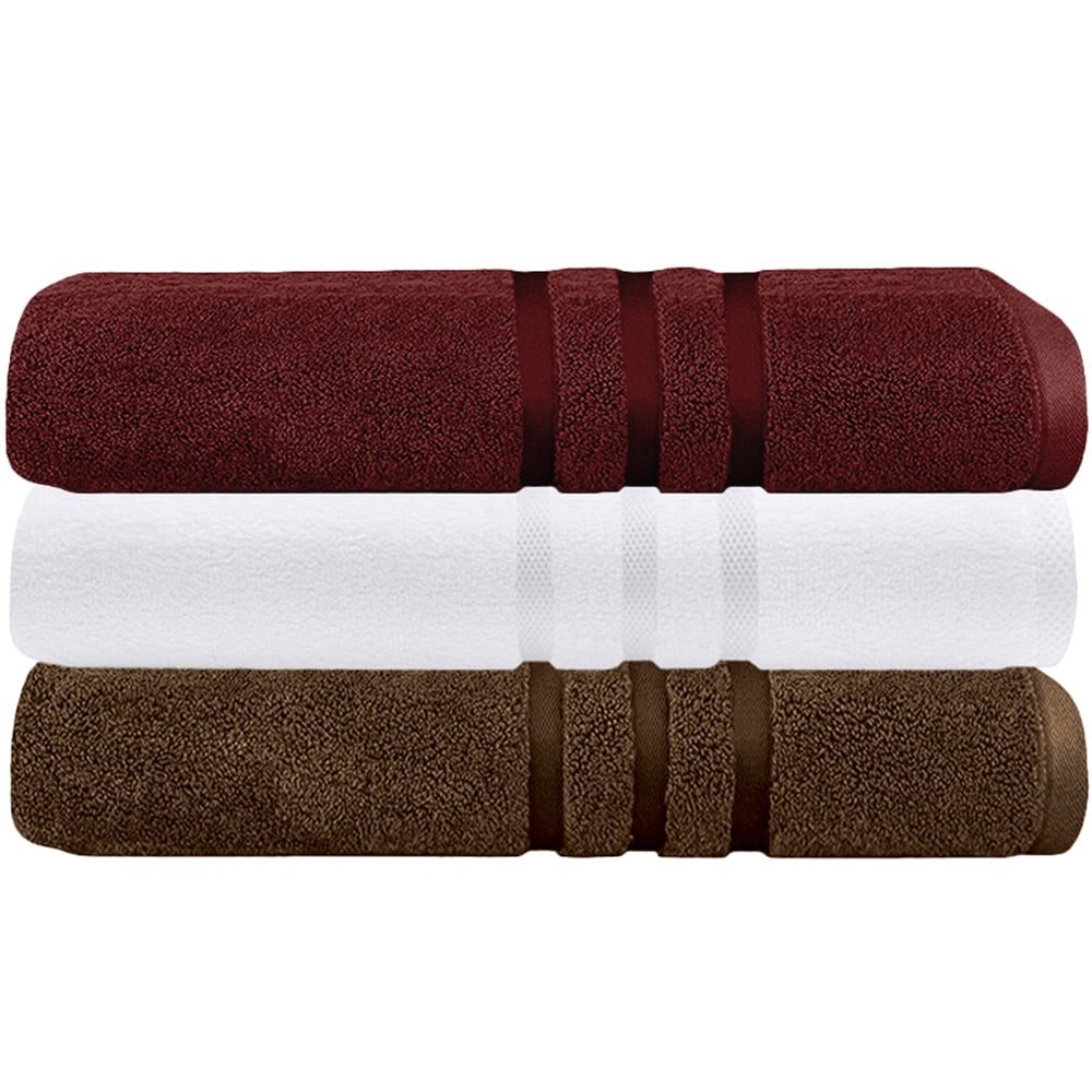 Set 3 prosoape Quasar & Co.®, 100% bumbac, 450 g/mp, 3 x 70 x 140 cm, maro-alb 4 Set 3 prosoape Quasar & Co.®, 100% bumbac, 450 g/mp, 3 x 70 x 140 cm, maro-alb 4