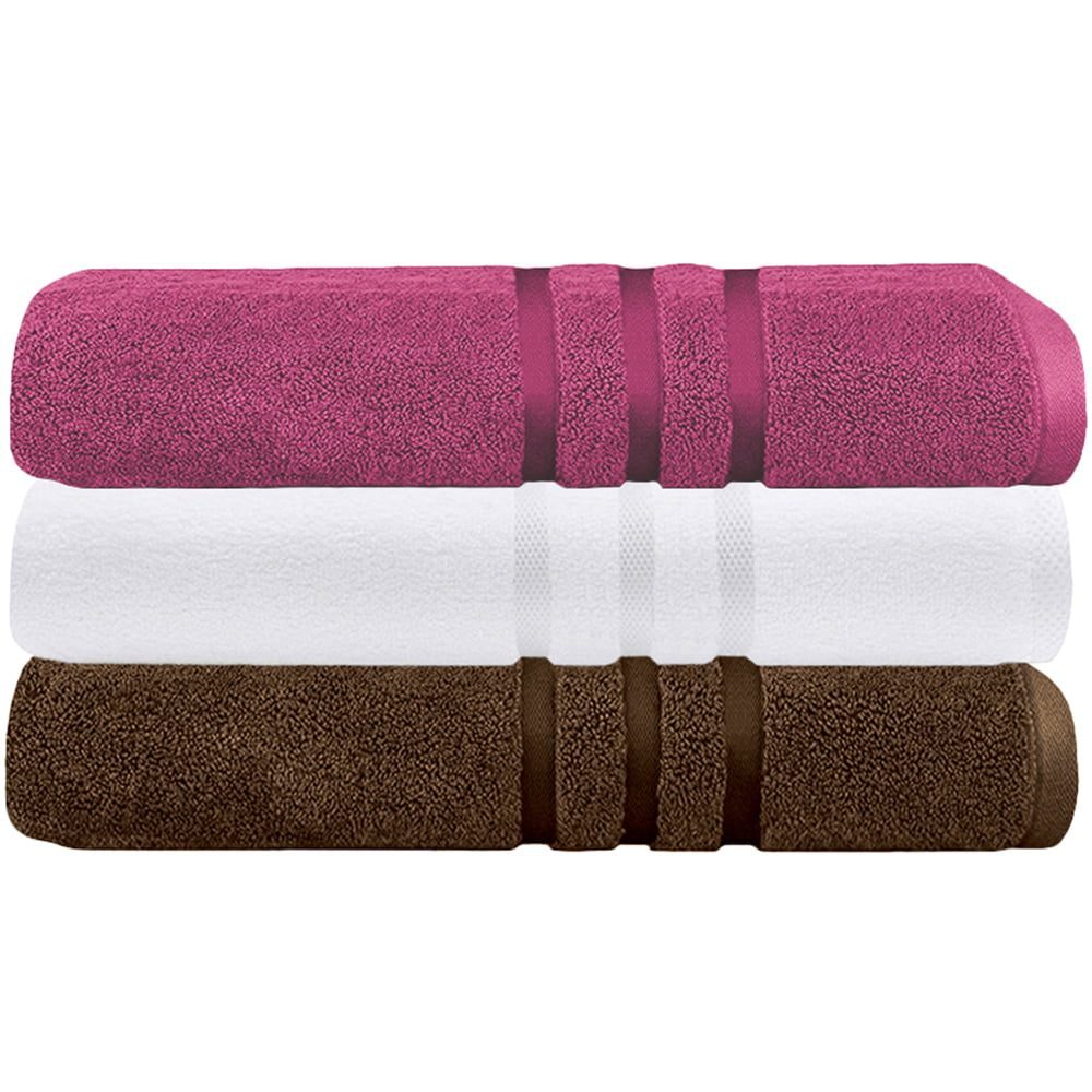 Set 3 prosoape Quasar & Co.®, 100% bumbac, 450 g/mp, 3 x 70 x 140 cm, maro-fucsia 4 Set 3 prosoape Quasar & Co.®, 100% bumbac, 450 g/mp, 3 x 70 x 140 cm, maro-fucsia 4