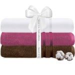 Set 3 prosoape Quasar & Co.®, 100% bumbac, 450 g/mp, 3 x 70 x 140 cm, maro-fucsia 6 Set 3 prosoape Quasar & Co.®, 100% bumbac, 450 g/mp, 3 x 70 x 140 cm, maro-fucsia 6