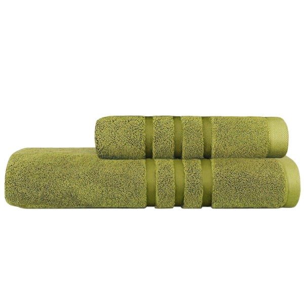 Set 2 prosoape Quasar & Co.®, 100% bumbac, 450 g/mp, 50 x 90/70 x 140 cm, verde lime - imagine 3