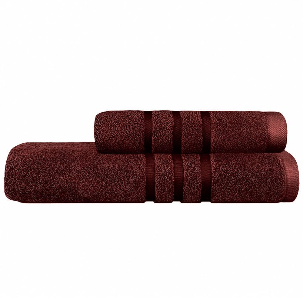 42026045-1 Set 2 prosoape Quasar & Co.®, 100% bumbac, 450 g/mp, 50 x 90/70 x 140 cm, visiniu