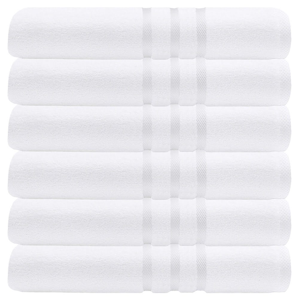 Set 6 prosoape baie Quasar & Co.®, 100% bumbac, 450 g/mp, 70 x 140 cm, alb 2