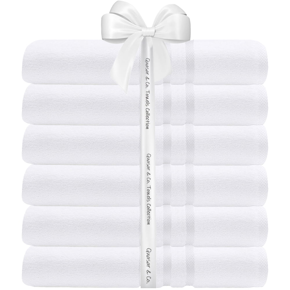 Set 6 prosoape baie Quasar & Co.®, 100% bumbac, 450 g/mp, 70 x 140 cm, alb 3