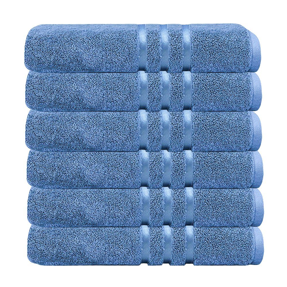 Set 6 prosoape baie Quasar & Co.®, 100% bumbac, 450 g/mp, 50 x 90 cm, albastru 2