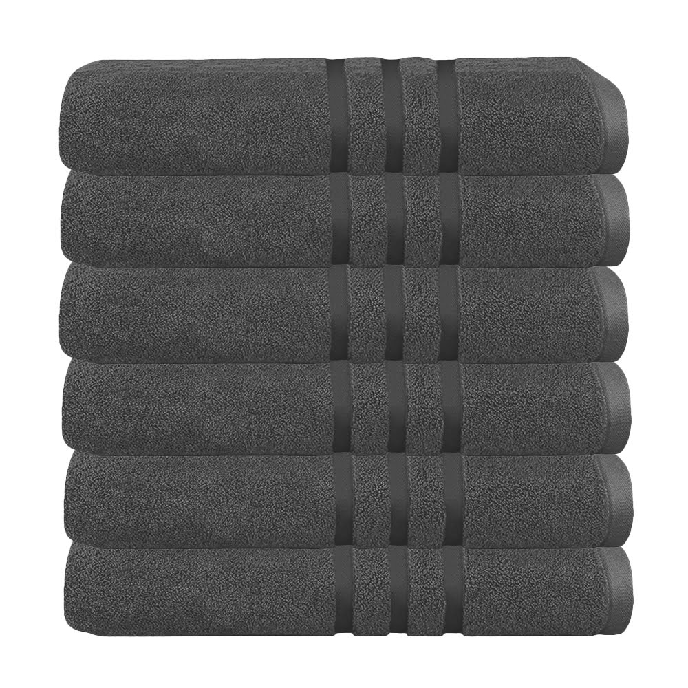 Set 6 prosoape baie Quasar & Co.®, 100% bumbac, 450 g/mp, 50 x 90 cm, gri 2