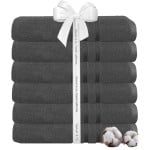 Set 6 prosoape baie Quasar & Co.®, 100% bumbac, 450 g/mp, 50 x 90 cm, gri 4