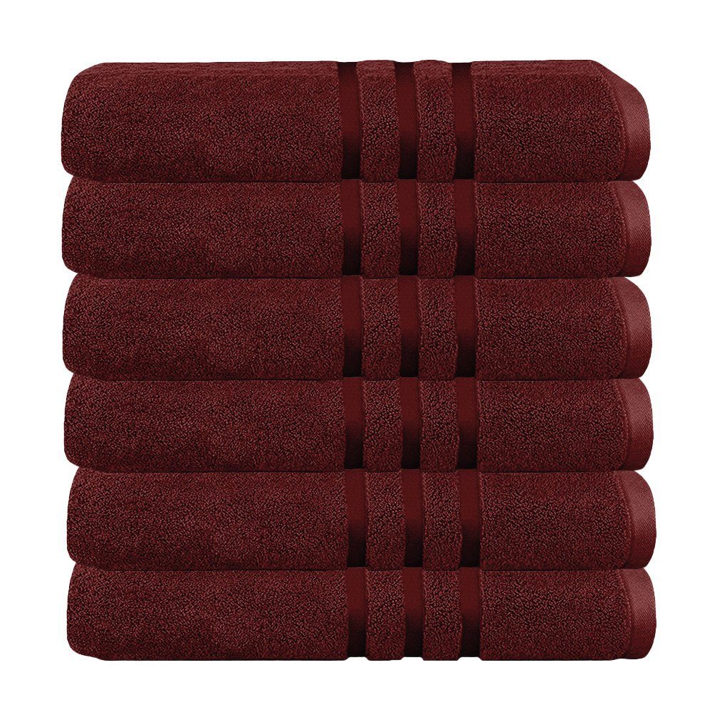 Set 6 prosoape baie Quasar & Co.®, 100% bumbac, 450 g/mp, 50 x 90 cm, visiniu 2