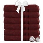 Set 6 prosoape baie Quasar & Co.®, 100% bumbac, 450 g/mp, 50 x 90 cm, visiniu 4