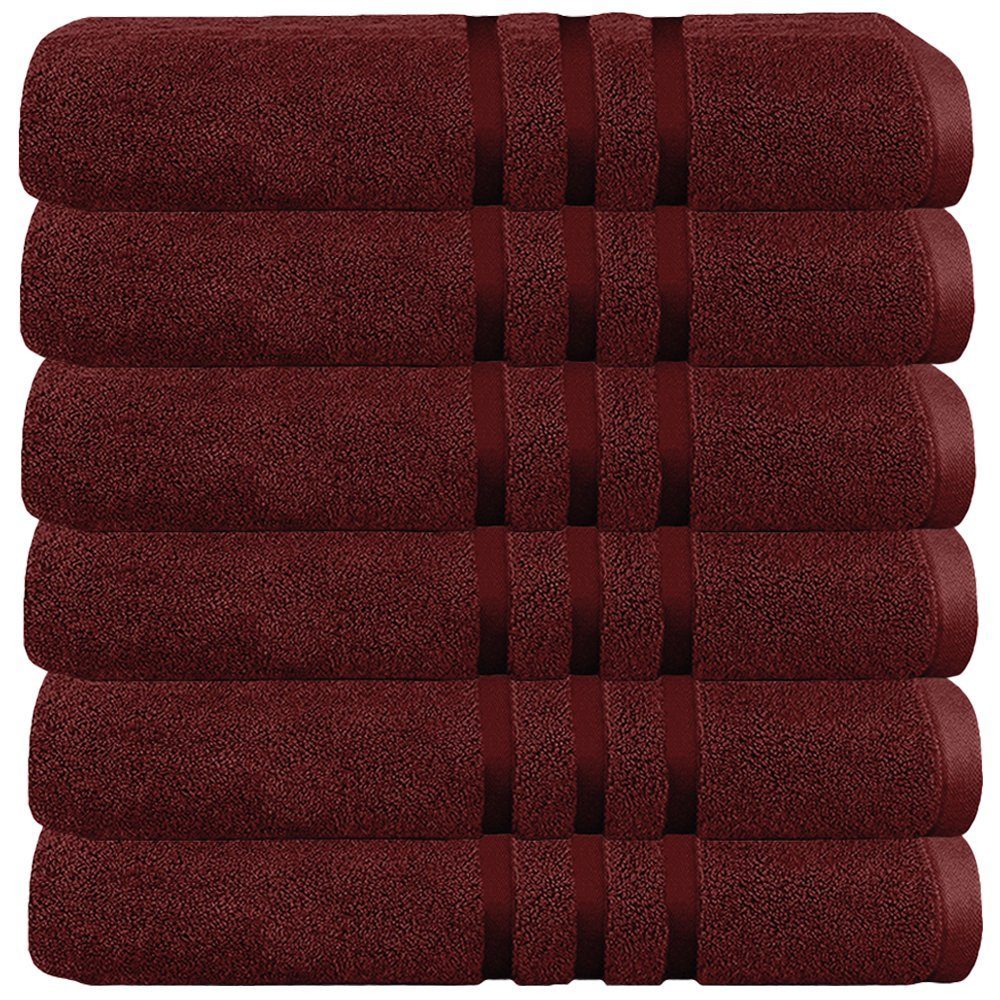 Set 6 prosoape baie Quasar & Co.®, 100% bumbac, 450 g/mp, 70 x 140 cm, visiniu 2