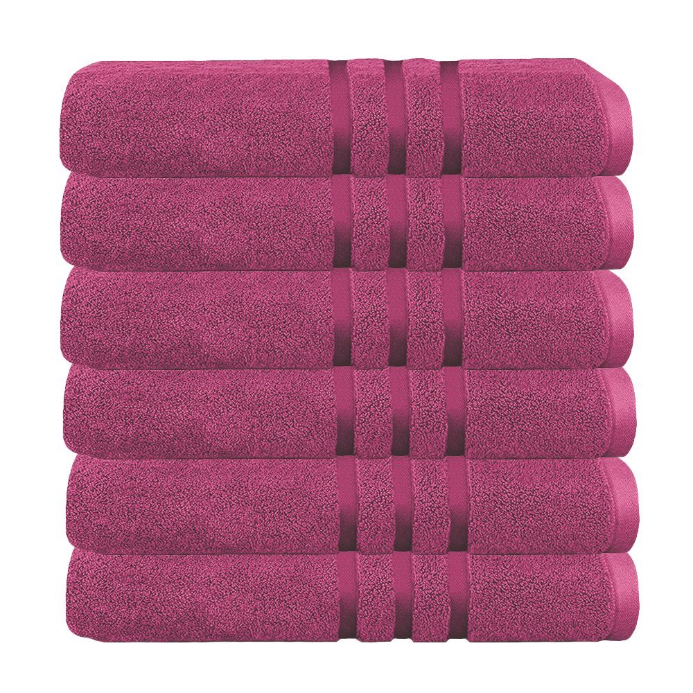 Set 6 prosoape baie Quasar & Co.®, 100% bumbac, 450 g/mp, 50 x 90 cm, fucsia 2